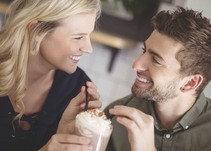 couple drinks milkshake