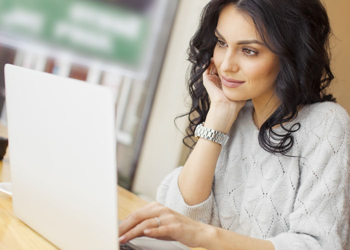 woman working with laptop