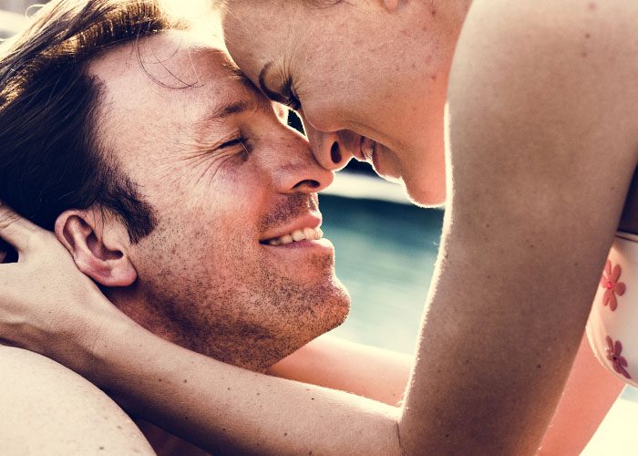 couple in the pool