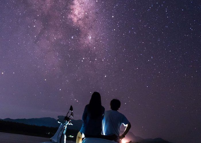 couple under the starry sky