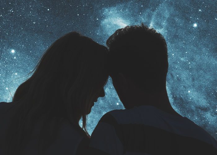 couple under starry sky