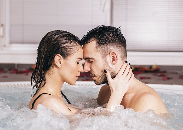 couple in the jacuzzi