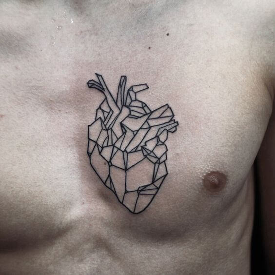 heart tattoo on chest