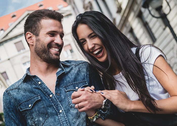 happy couple outdoor